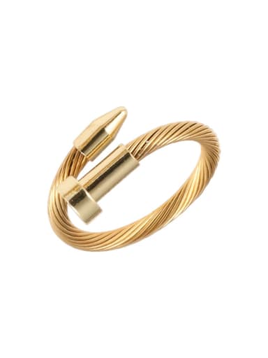 Gold nail smooth steel wire ring Stainless steel Hip Hop Geometric Ring Earring And Bracelet Set