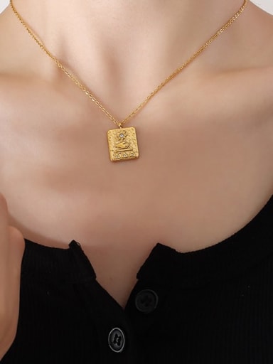 P450 gold necklace 40 +5cm Titanium Steel Geometric Vintage Necklace
