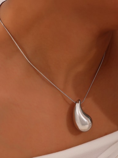 TXP007 Steel Necklace Titanium Steel Cubic Zirconia Water Drop Hip Hop Earring and Necklace Set