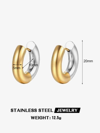 5x10mm earrings Stainless steel Geometric Hip Hop Huggie Earring