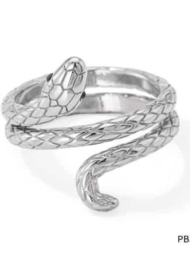 PBJ234 Platinum Stainless steel Snake Trend Band Ring