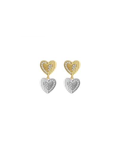 Brass Heart Trend Stud Earring