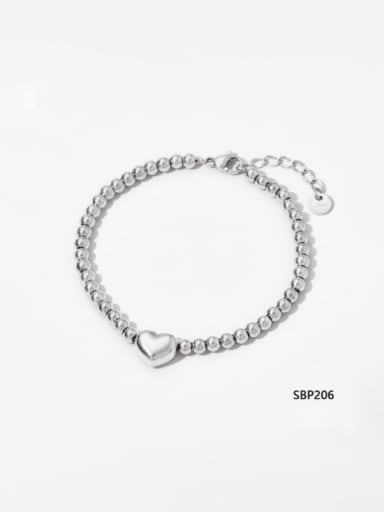 Bracelet Steel  SBP206 Stainless steel Hip Hop Round Bead Bracelet and Necklace Set