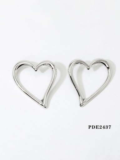 Steel PDE2437 Stainless steel Hollow  Heart Hip Hop Stud Earring