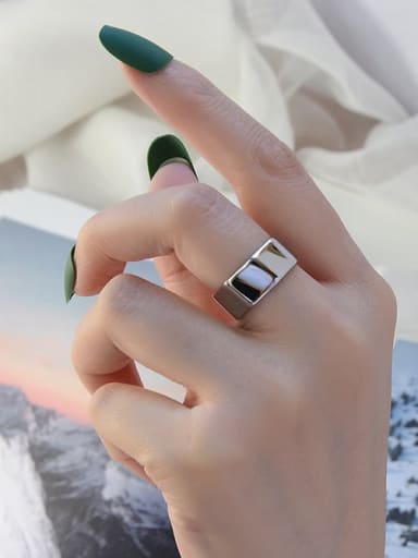 A118 steel ring Titanium Steel Geometric Minimalist Band Ring