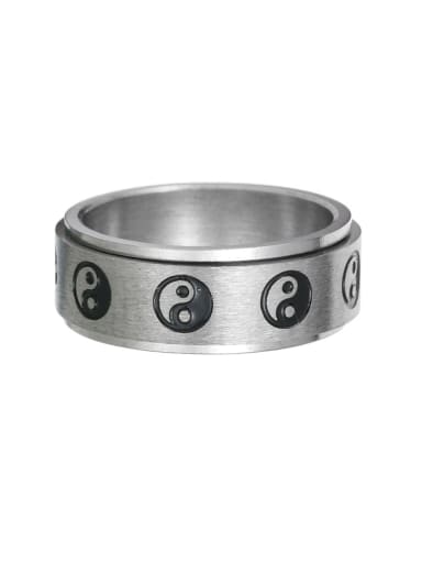 Stainless steel Enamel Irregular Hip Hop Rotatable Men's  Ring