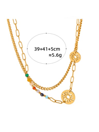 Stainless steel Flower Vintage Multi Strand Necklace