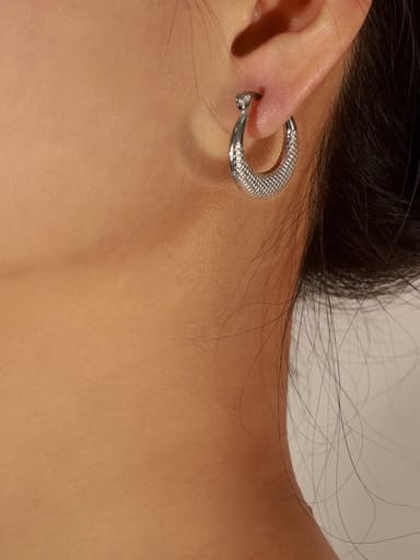 F1269 Steel Earrings Titanium Steel Heart Minimalist Huggie Earring