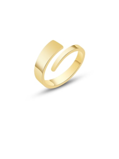 Gold Titanium 316L Stainless Steel Geometric Minimalist Band Ring with e-coated waterproof