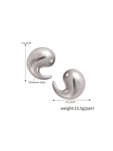 F411 Steel Earrings Titanium Steel Water Drop Hip Hop Stud Earring