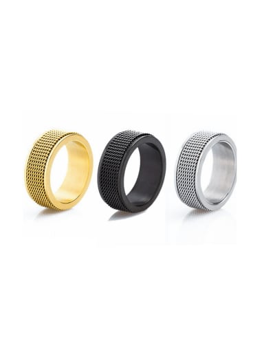 custom Stainless Steel Geometric Hip Hop Stackable Men's Ring