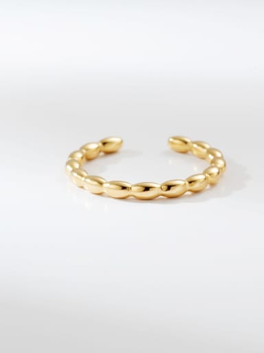 Gold Doudou round simple titanium steel ring