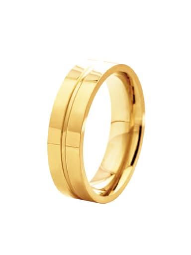 Gold without diamond Stainless steel Rhinestone Geometric Minimalist Band Ring