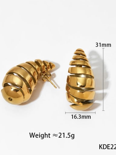 Spiral hollow gold 2201 Stainless steel Geometric Trend Stud Earring