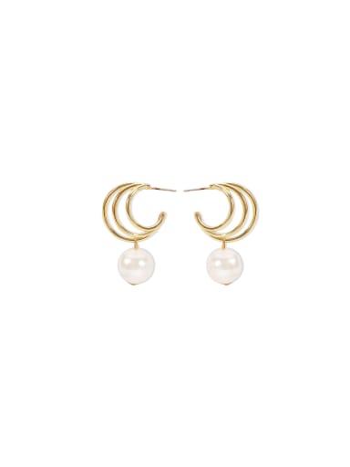 Alloy Imitation Pearl Geometric Trend Stud Earring