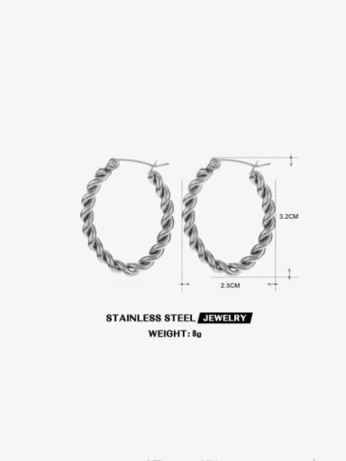 Stainless steel Twist  Geometric Minimalist Hoop Earring