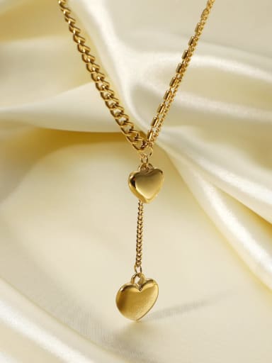 Stainless steel Heart Vintage Multi Strand Necklace