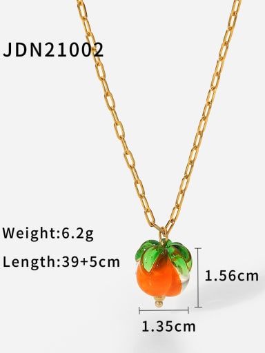 JDN21002 Stainless steel Ceramic Trend  Glass beads Persimmon pendant Earring