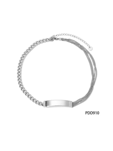 Stainless steel Hip Hop Multi-Layer  Geometric  Bracelet and Necklace Set