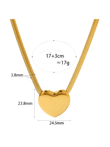 gold PDD734 Stainless steel Heart Minimalist Necklace