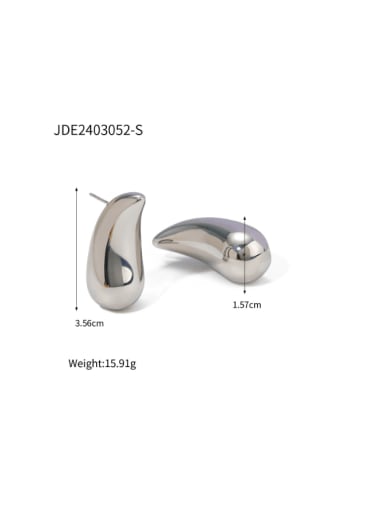 JDE2403052 Steel Stainless steel Water Drop Hip Hop Stud Earring