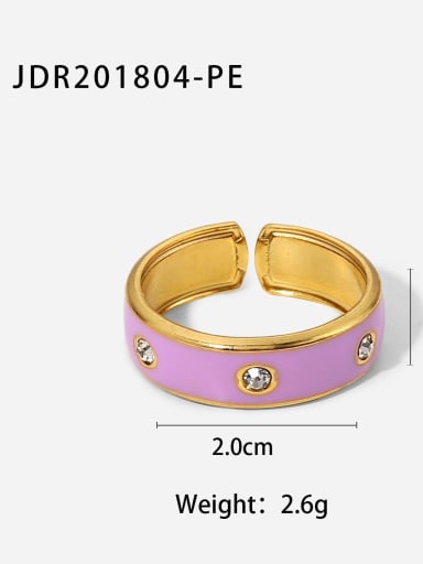 JDR201804 PE Stainless steel Enamel Geometric Minimalist Band Ring