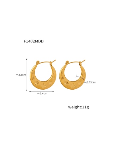 F1402 Gold Earrings Titanium Steel Geometric Minimalist Drop Earring