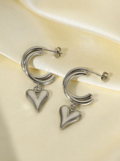 Stainless steel Heart Minimalist Huggie Earring