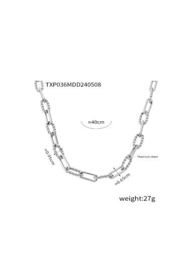 TXP036 Steel Necklace Titanium Steel Hip Hop Geometric Chain Bracelet and Necklace Set