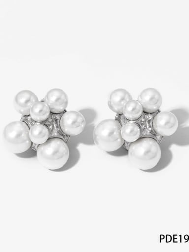 Stainless steel Imitation Pearl Geometric Dainty Stud Earring