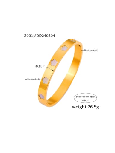 Z001 Golden White Sea Shell Bracelet Titanium Steel Acrylic Geometric Trend Band Bangle