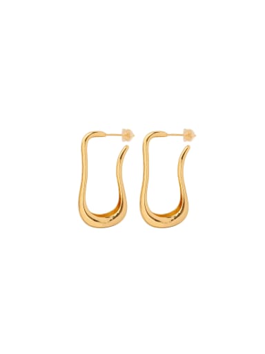 custom Brass Geometric Trend Hoop Earring