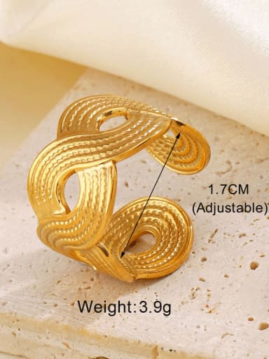 Golden Line Ring Stainless steel Geometric Hip Hop Band Ring