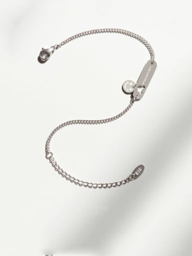 Steel color Bracelet 15 cm Titanium 316L Stainless Steel Mouse Minimalist Link Bracelet with e-coated waterproof