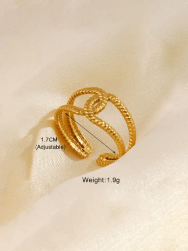 Golden Ring 3 Stainless steel Geometric Hip Hop Stackable Ring