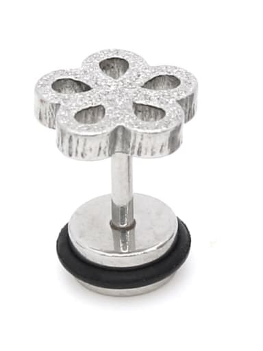 Titanium Steel Hollow  Flower Minimalist Single Earring(Single-Only One)