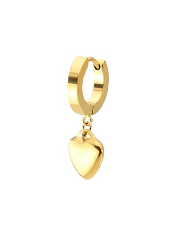 gold Single Only One Titanium Steel Heart Minimalist Single Earring