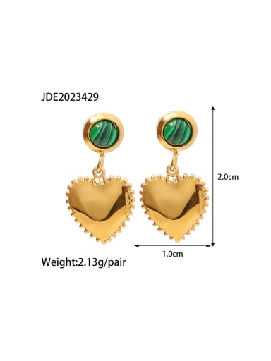 Stainless steel Turquoise Heart Trend Stud Earring