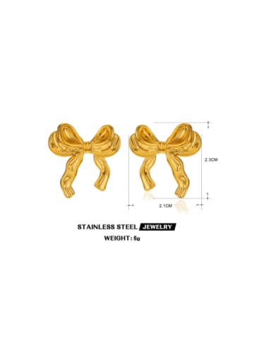 Precision Bow Earrings 4 Gold Stainless steel Bowknot Hip Hop Drop Earring