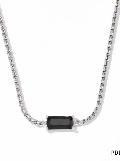 Stainless steel Cubic Zirconia Geometric Dainty Link Necklace
