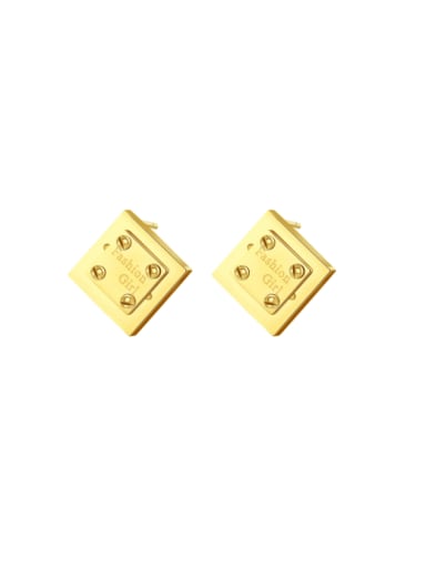 SE22011903G Stainless steel Square Minimalist Stud Earring