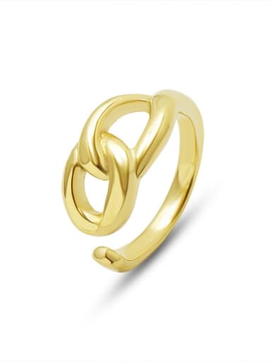 Gold Titanium 316L Stainless Steel  Hollow Geometric Minimalist Band Ring with e-coated waterproof