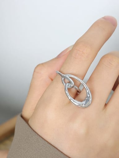 Titanium Steel Geometric Trend Band Ring