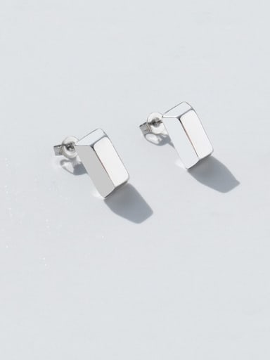 Titanium 316L Stainless Steel Smooth Geometric Minimalist Stud Earring with e-coated waterproof