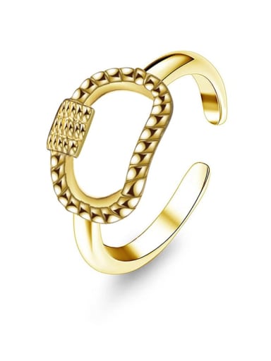 Gold Shangshan buckle design stainless steel ring