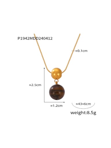 Brass Natural Stone Irregular Hip Hop Beaded Necklace