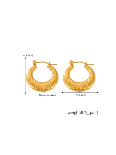 F1526 Gold Earrings Titanium Steel Geometric Hip Hop Huggie Earring