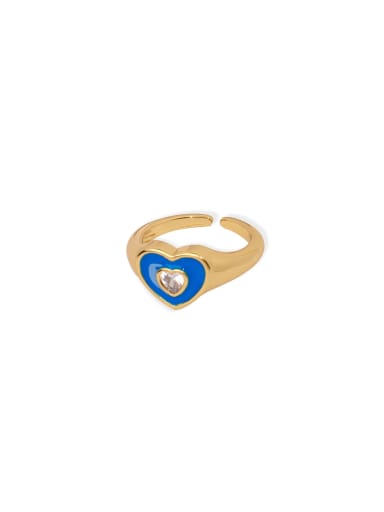 custom Brass Enamel Heart Trend Band Ring