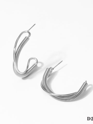 Steel earrings D2862 Stainless steel Round Trend Hoop Earring
