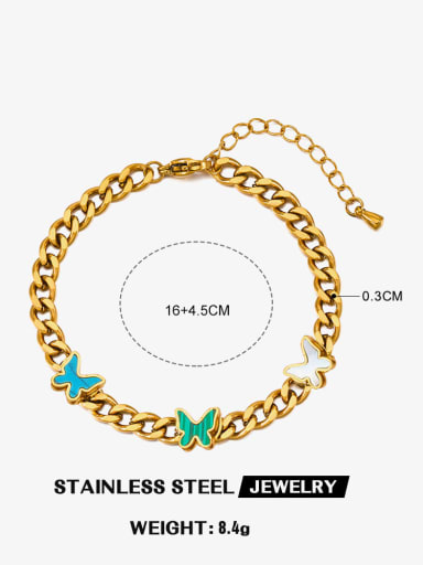 Stainless steel Enamel Heart Minimalist Bracelet